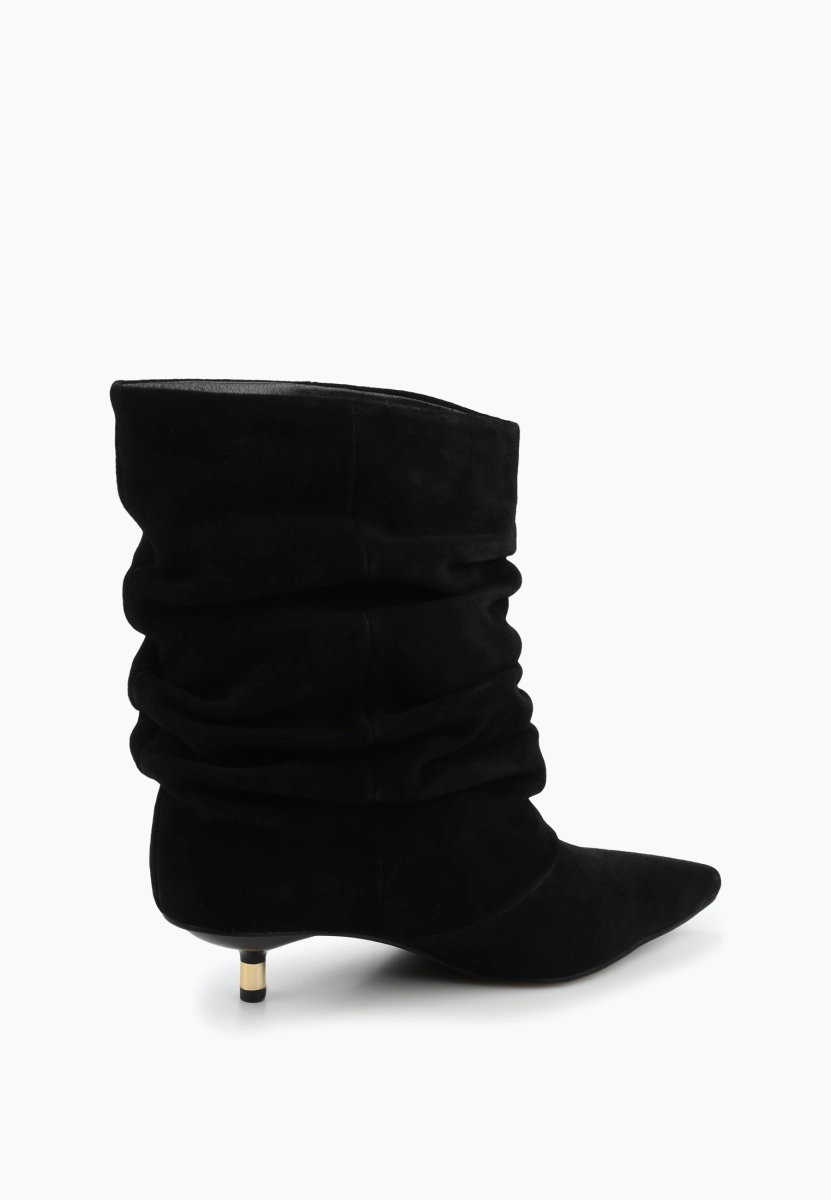 Ботильоны остроносые из натуральной замши SBALO, цвет: Черный SXL4 купить онлайн
