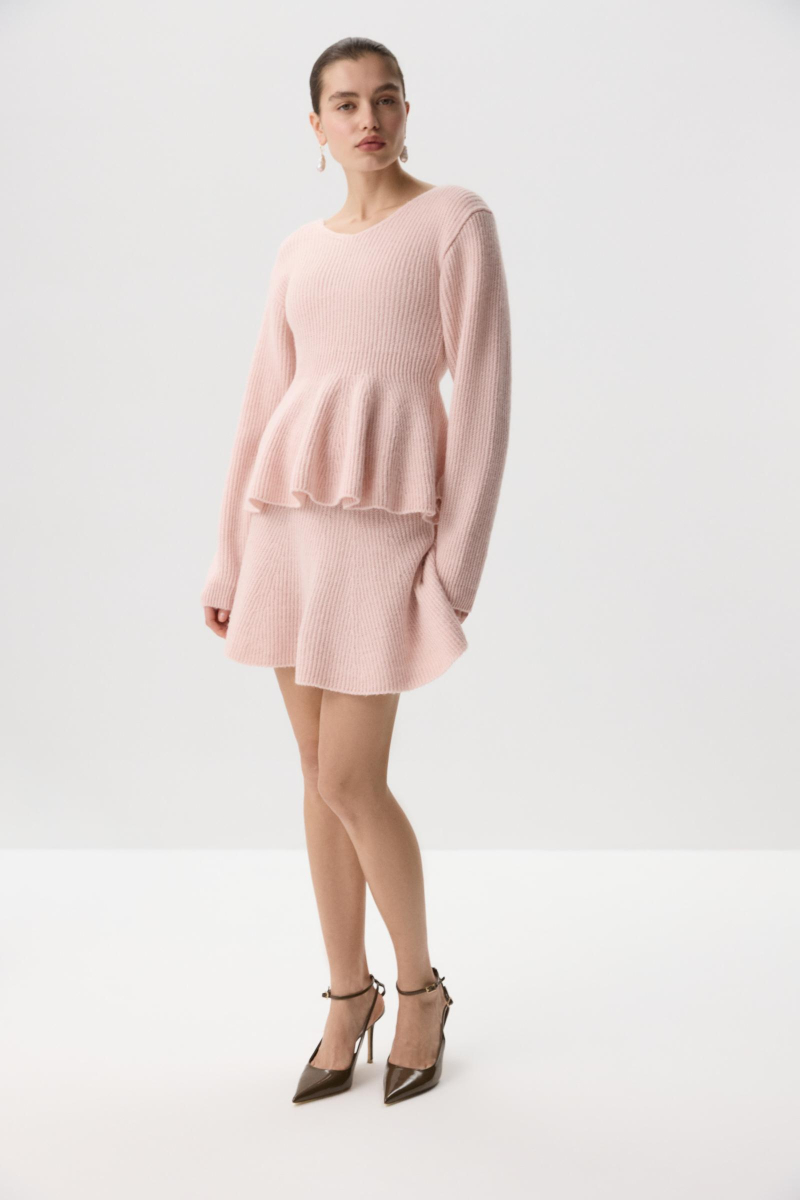 Юбка вязанная с шерстью-альпака Charmstore, цвет: розовый, 311-446108-221 купить онлайн