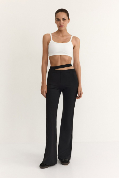 Брюки-клеш с вырезом на поясе TOPTOP, цвет: Черный, TT.905.16722.900 купить онлайн