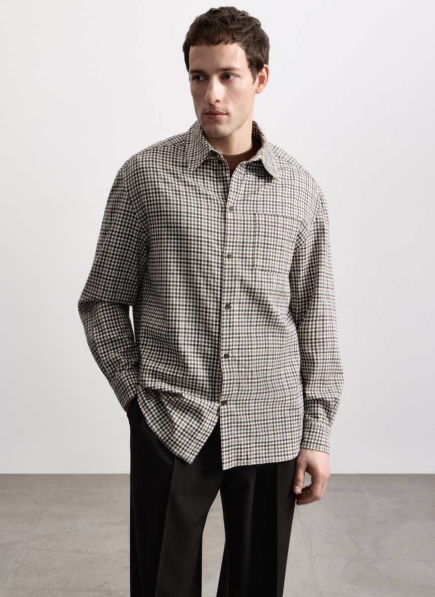 Рубашка в клетку из плотного мягкого хлопка