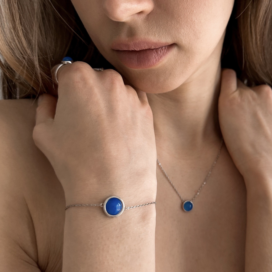 Браслет Океан с голубым агатом The Reason, цвет: серебро, брс голага купить онлайн