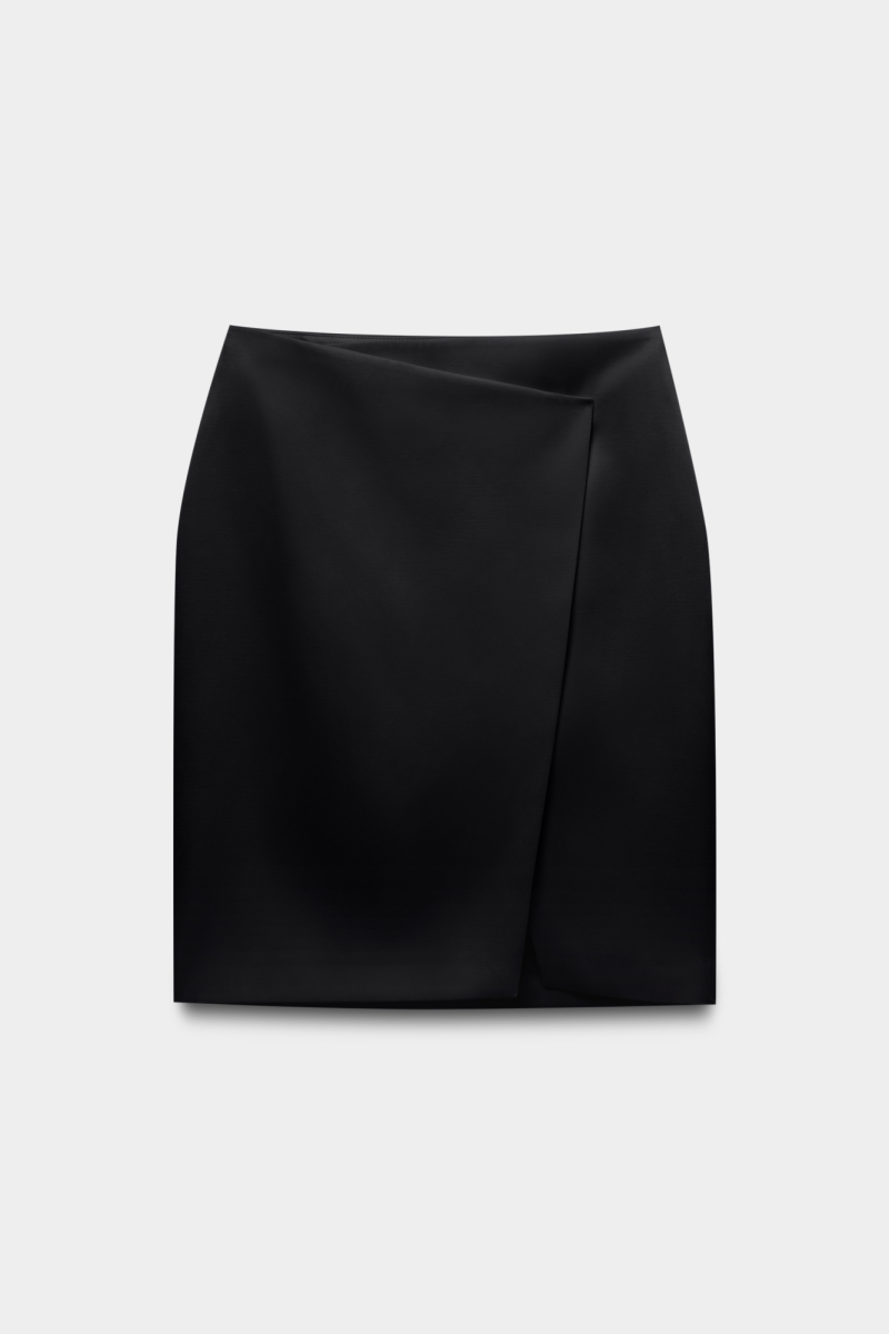 Юбка миди на запах из сатина