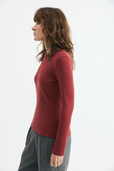 Лонгслив трикотажный с шерстью Daisyknit, цвет: кирпичный,  купить онлайн
