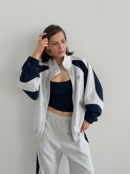 Олимпийка со вставками MIARTLAND, цвет: меланж-синий, НФ-00000873 купить онлайн