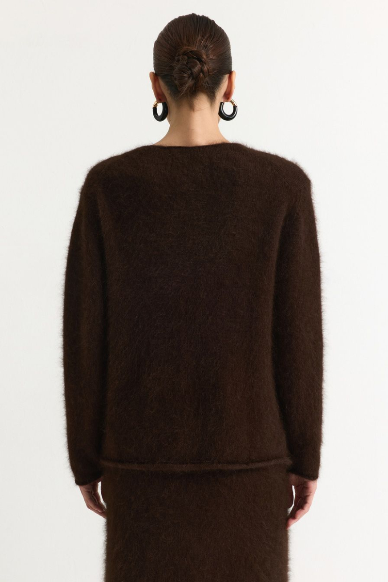 Пуловер из смесовой ангорской шерсти TOPTOP, цвет: коричневый, TTS.050.18231.700 купить онлайн