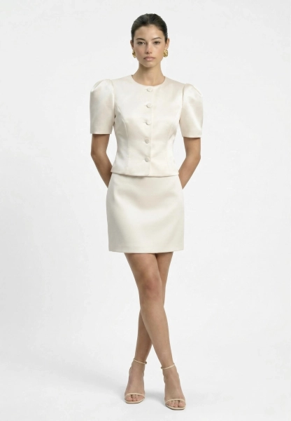 Жакет с объемными рукавами из сатина REFERT, цвет: жемчужный, 04-3860/1-2511 купить онлайн