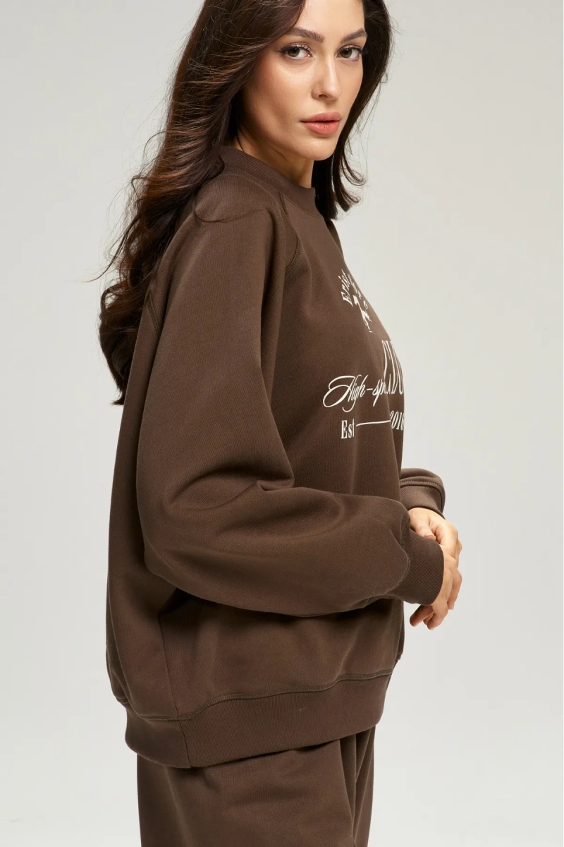 Свитшот базовый Over Choco Erist store, цвет: шоколадный, НФ-00003071 купить онлайн