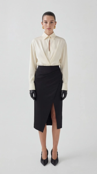 Блуза наоборот Shtripling, цвет: белый, SHRUB007MLK купить онлайн