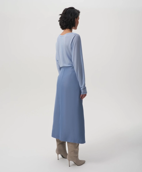 Юбка средней посадки с асимметричным дизайном GLVR, цвет: голубой,  купить онлайн