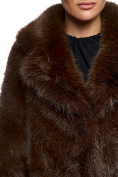 Шуба удлинённая с поясом SODAMODA, цвет: коричневый, 15913 купить онлайн