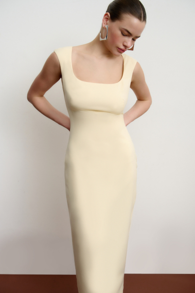 Платье миди из костюмной ткани Mollis, цвет: Сливочный, 17-09-3655/2 купить онлайн