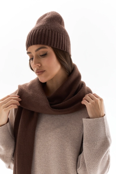 Шарф базовый с шерстью Ricoco, цвет: коричневый 6085/5 купить онлайн