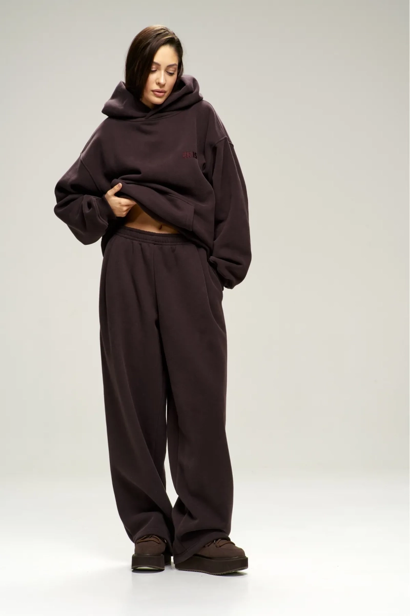 Брюки с начесом Brown Erist store, цвет: коричневый, НФ-00003019 купить онлайн