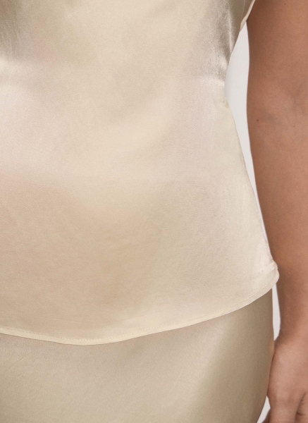 Топ из атласа ALL WE NEED, цвет: Сливочный,  купить онлайн