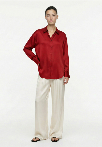 Рубашка из сатина с завязками REFERT, цвет: красный, 12-3494/3-2511 купить онлайн