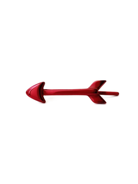 Серебряная моносерьга-зажим "Стрела", dark red