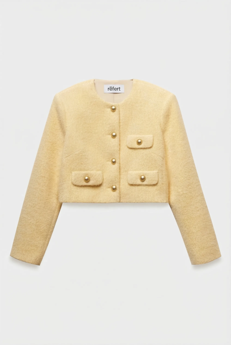 Жакет из фактурного трикотажа REFERT, цвет: Сливочный, 04-4207/1-2511 купить онлайн