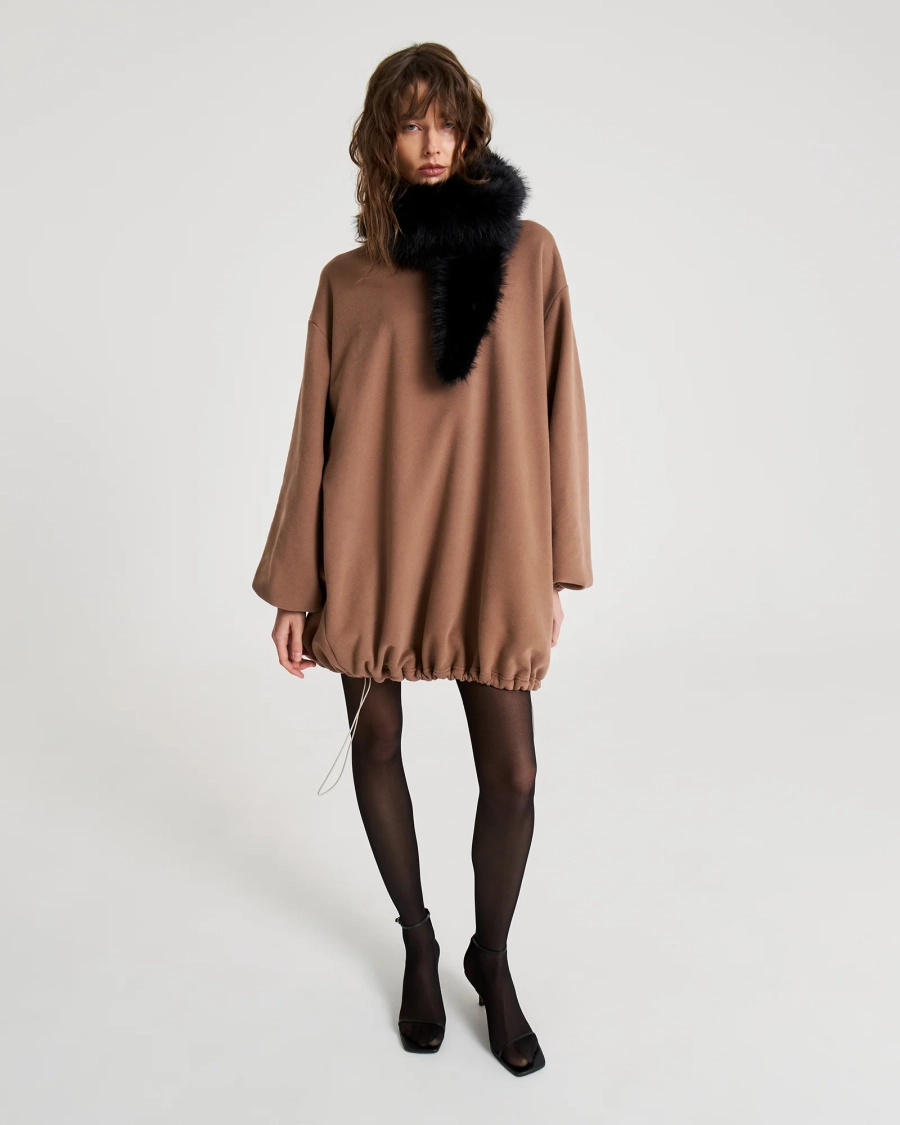 Свитшот баллон на кулиске NUT Anmuse, цвет: коричневый,  купить онлайн