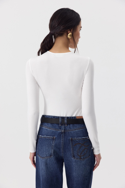 Боди с драпировкой Charmstore, цвет: молочный, 218-43365-111 купить онлайн