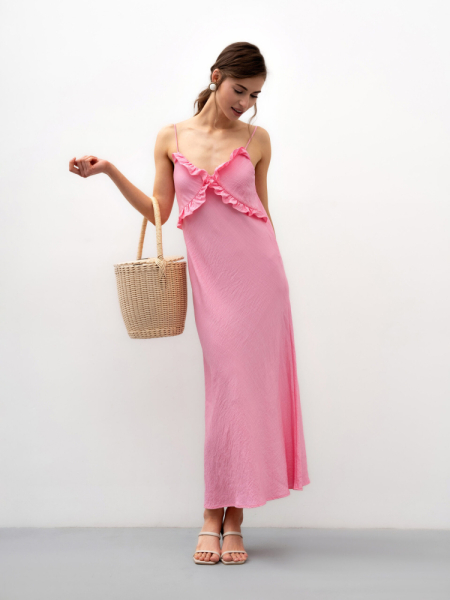 Платье с рюшами "Sorbet" pink