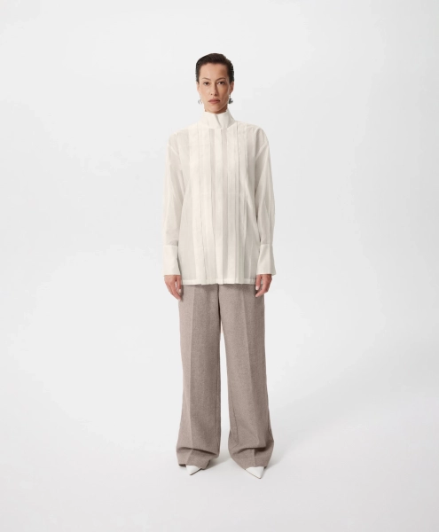 Блузка с воротником-стойкой GLVR, цвет: молочный, 225G33GAC2203 купить онлайн