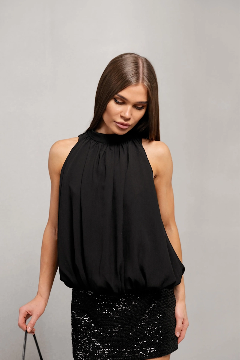 Юбка мини из пайеток MINI, цвет: Черный, НФ-00000218 купить онлайн