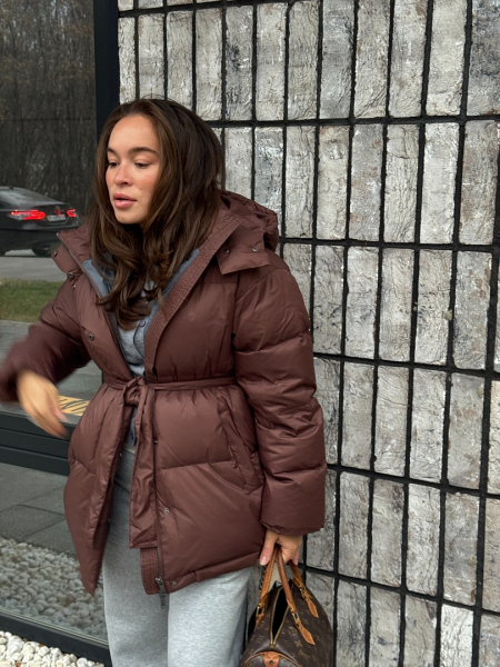 Куртка с наполнителем из пуха и пера Ricoco, цвет: Кофейный, 5008/3 купить онлайн