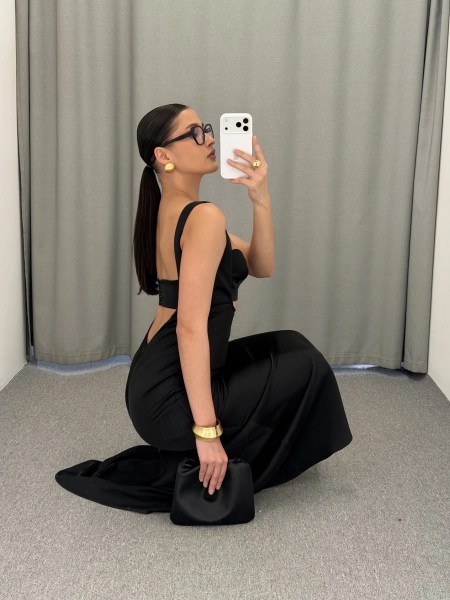 Сарафан в пол с открытой спиной MUSE ME, цвет: Черный, D062 купить онлайн