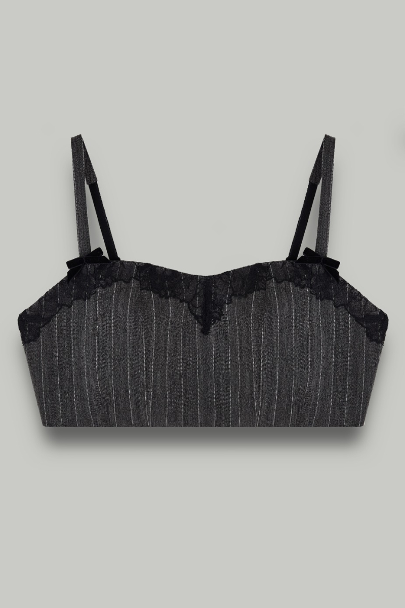 Топ с отделкой из кружева 4forms, цвет: серый, 65500 купить онлайн