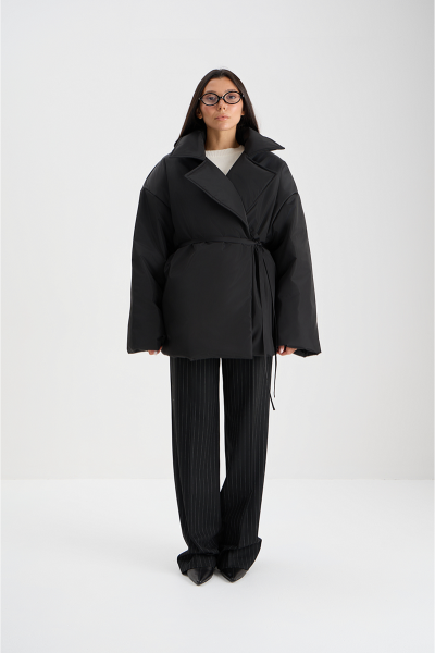 Куртка с тонким поясом MIA AIM, цвет: Черный, MIA591 купить онлайн