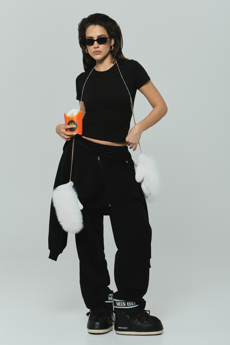 Брюки с велюр эффектом