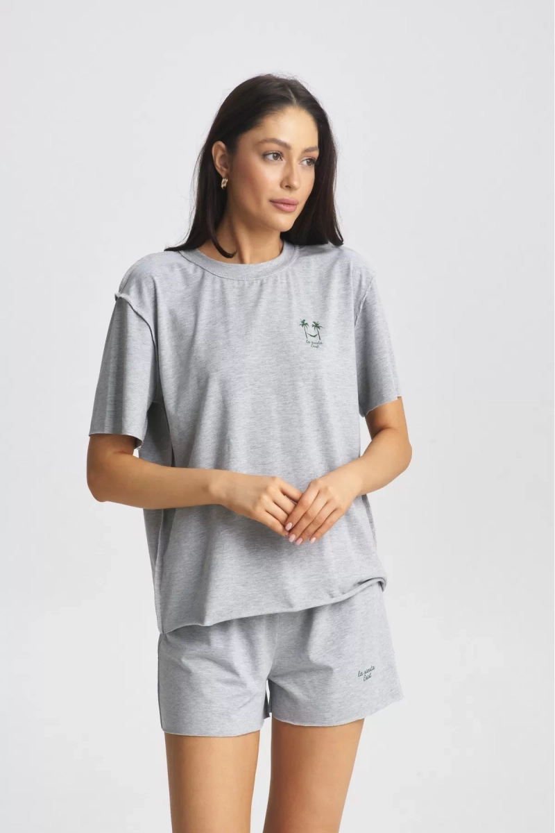 Комплект с шортами Grey Melange Erist store, цвет: Светло-серый, НФ-00002299 со скидкой купить онлайн
