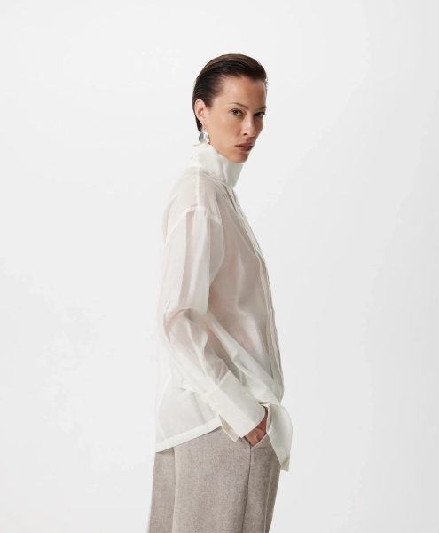 Блузка с воротником-стойкой GLVR, цвет: молочный, 225G33GAC2203 купить онлайн