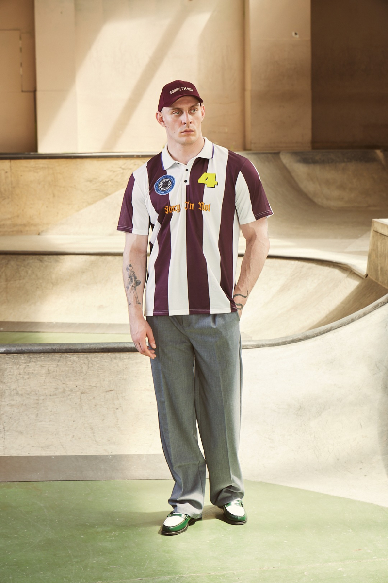 Футболка-поло STRIPES JERSEY SORRY, I’M NOT, цвет: Бордовый,  купить онлайн
