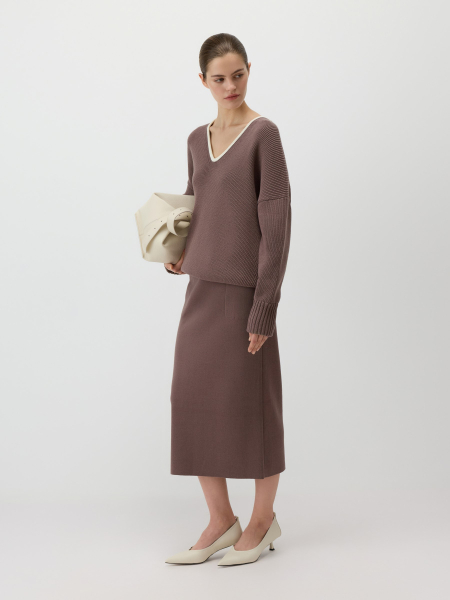 Удлиненный пуловер Conso, цвет: коричневый, KPL 260703 - кофейный купить онлайн