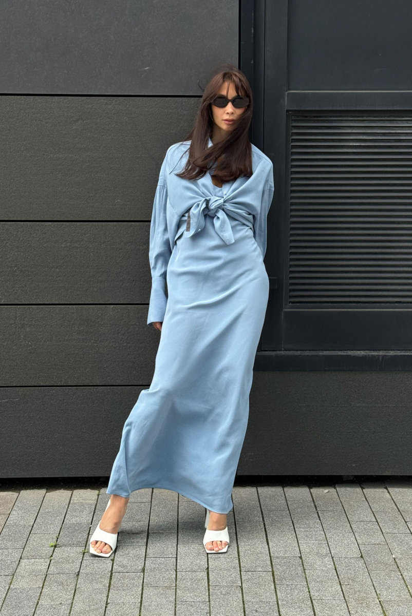 Платье из тенсела LIGHT BLUE