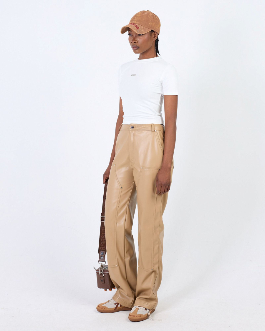 Брюки Cowboy leather women beige ASIA ST 71, цвет: бежевый, Ast71.pants-cowboy-beige-w купить онлайн