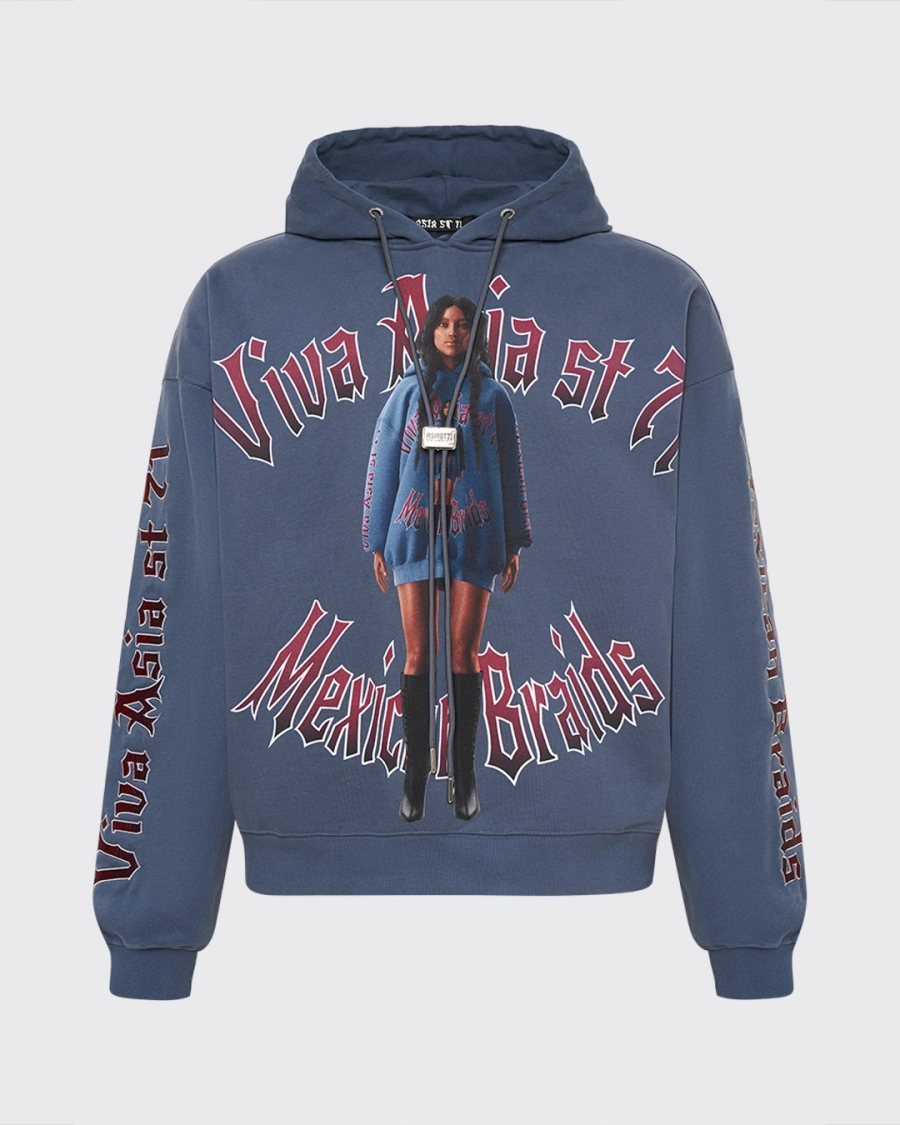 Худи MEXICAN BRAIDS PARIS BLUE ASIA ST 71, цвет: синий, Ast71.hood-braid-blue купить онлайн