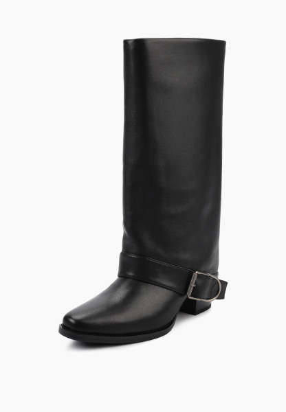 Сапоги на каблуке из натуральной кожи SBALO, цвет: Черный SHT82 купить онлайн