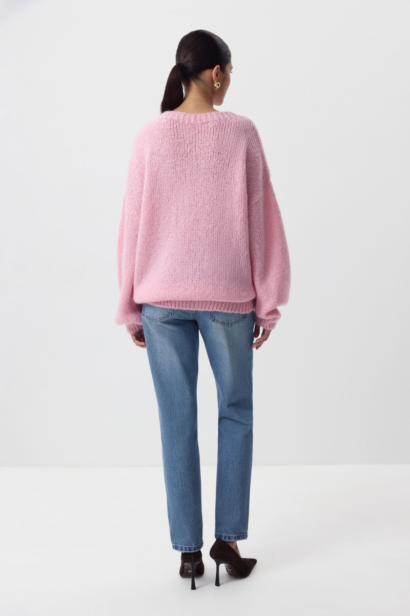 Джемпер из шерсти мериноса Charmstore, цвет: розовый, 303-41898-221 купить онлайн