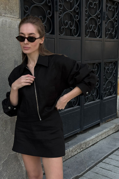 Юбка мини изо льна BLACK Label .B, цвет: black, Sk.19.3.5938/2BLC купить онлайн