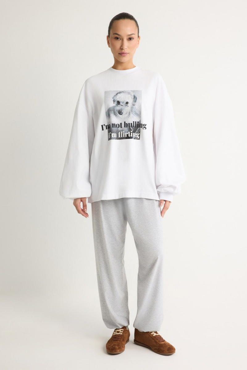 Лонгслив из смесового хлопка TOPTOP, цвет: белый с принтом, TT.025.18268.101 купить онлайн