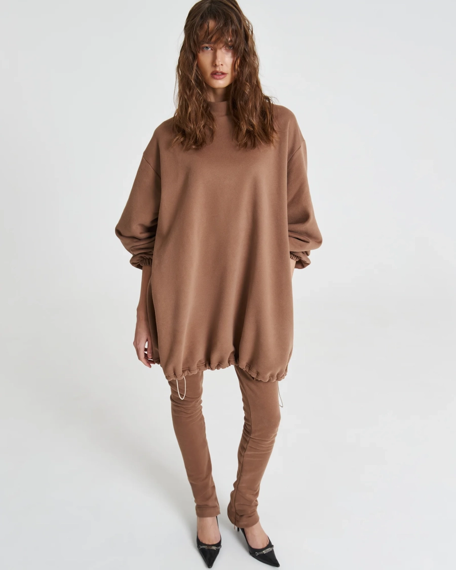 Свитшот баллон на кулиске NUT Anmuse, цвет: коричневый,  купить онлайн