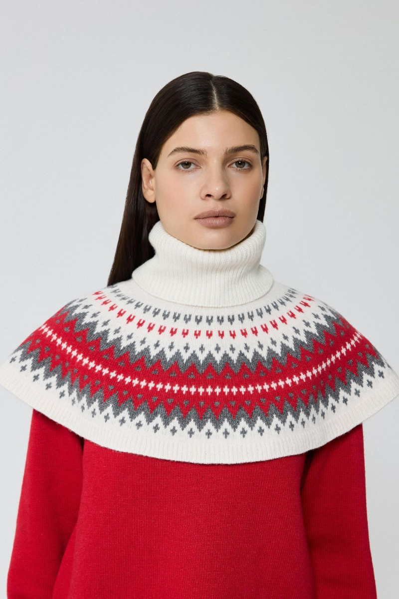 Манишка с узором из смесового кашемира