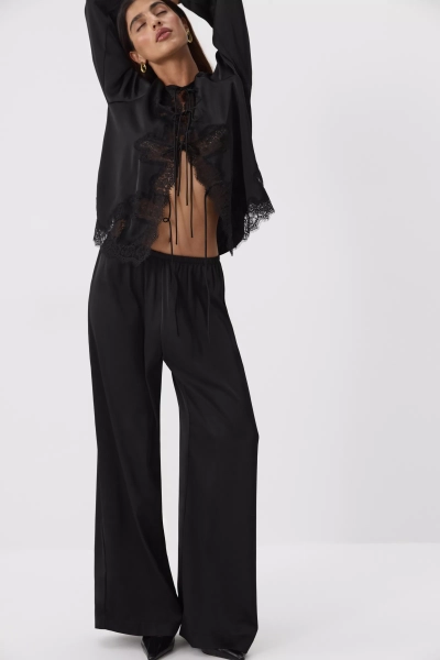 Брюки из сатина Charmstore, цвет: Черный, 101-56860-880 купить онлайн