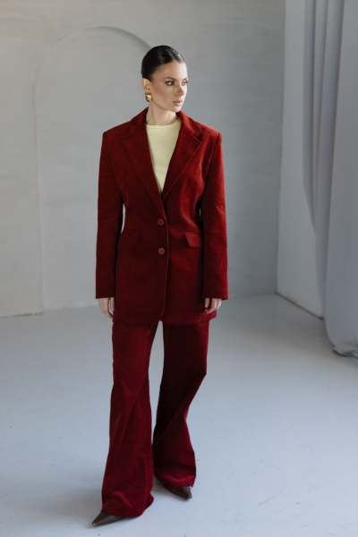 Брюки из вельвета прямые VLVT, цвет: терракотовый, 00-00005358 купить онлайн