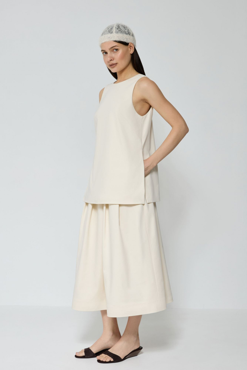 Топ из костюмной ткани AROUND, цвет: молочный, 212_86CPE01 купить онлайн