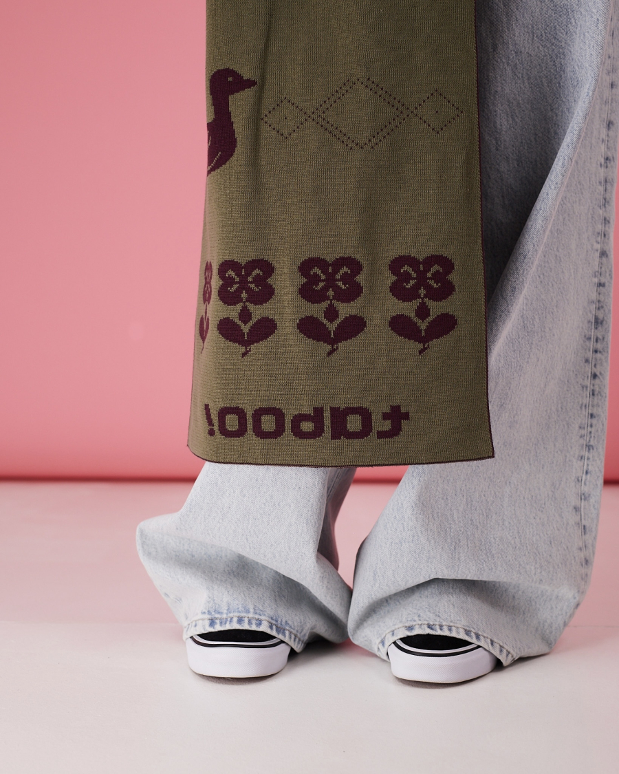 Двухсторонний шарф бордо-хаки TABOO, цвет: Бордовый Scarf01 купить онлайн