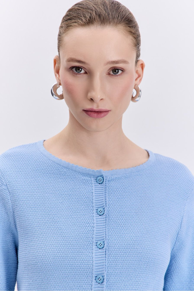 Кардиган из 100% хлопка TOPTOP, цвет: голубой TT.060.17212.600 |новая коллекция купить онлайн