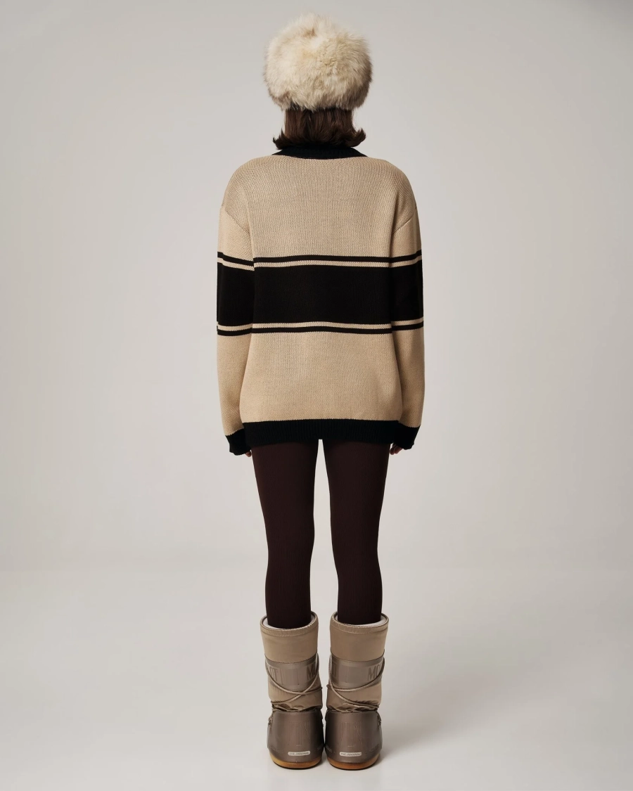 Свитер SKI YONS YONS, цвет: бежевый/черный, YO-747 купить онлайн